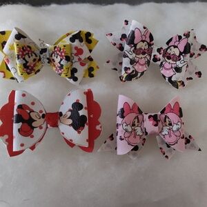 Disney Minnie Mouse Hair Bow Set - Red, Pink, Yellow